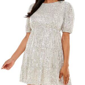 Speechless Junior Silver Sequin Dress